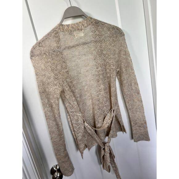 Anthropologie Meadow Rue Women's Wesley Wrap Cardigan Sweater Ivory Size XS - Picture 8 of 13